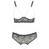 Cottelli Plus Size - biserni nedrček set (črna) - 2XL