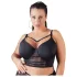 Cottelli Plus Size - čipkast nedrček z naramnicami (črna)