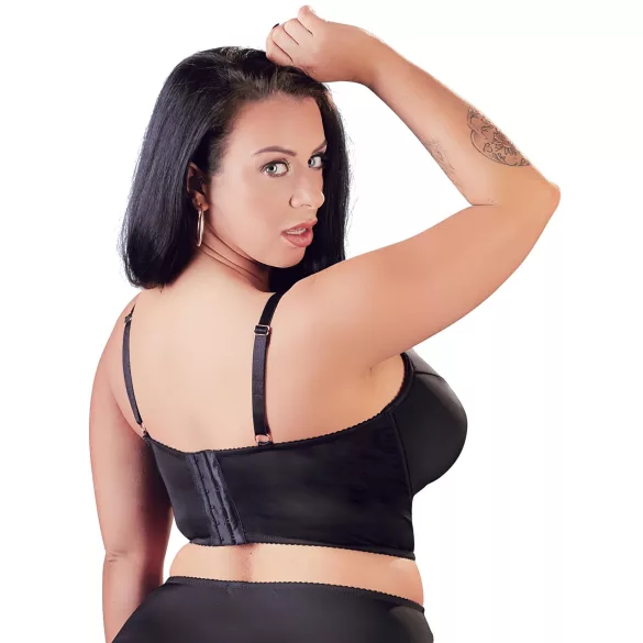 Cottelli Plus Size - čipkast nedrček z naramnicami (črna)