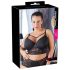 Cottelli Plus Size - čipkasti modrček s trakovi (črna) - 95D