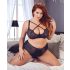 Cottelli Plus Size - Prekrižani nedrček in spodnjice (črna)