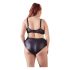 Cottelli Plus Size - Prekrižani nedrček in spodnjice (črna) - 85E/L
