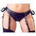 Cottelli Bondage - bleščeč vidni modrček s lisicami (črna) - XL