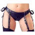 Cottelli Bondage - komplet za dvig prsi z lisicami - sijajna črna - XL