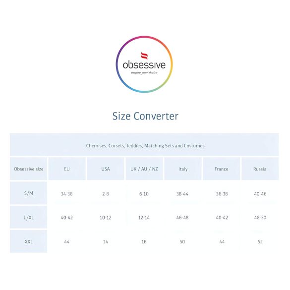 Obsessive - erotični čipkast komplet perila - roža čipka - črna