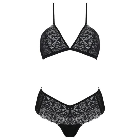 Passion Eco Kerria - čipke bikini komplet (črna) - L/XL