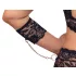 Cottelli Bondage Plus Size - čipkasti nedrček komplet (črn) - 3XL