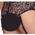 Cottelli Bondage Plus Size - čipkasti nedrček komplet (črn) - 3XL