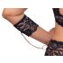 Cottelli Bondage Plus Size - čipkasti nedrček komplet (črn) - 4XL