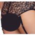 Cottelli Bondage Plus Size - čipkasti nedrček komplet (črn) - 4XL