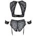 Cottelli Bondage Plus Size - čipkasti nedrček komplet (črn) - 4XL