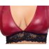 Cottelli Bondage Plus Size - čipkasti nedrček komplet (rdeč) - 4XL