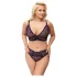 Cottelli Plus Size - prosojen vzorčast modrček set (vijolična)