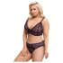 Cottelli Plus Size - prosojen vzorčast modrček set (vijolična)