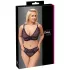 Cottelli Plus Size - prosojen vzorčast modrček set (vijolična) - 2XL
