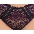 Cottelli Plus Size - prosojen vzorčast modrček set (vijolična) - 2XL