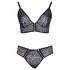Cottelli Plus Size - prosojen vzorčast modrček set (vijolična) - 2XL
