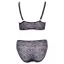 Cottelli Plus Size - prosojen vzorčast modrček set (vijolična) - 2XL