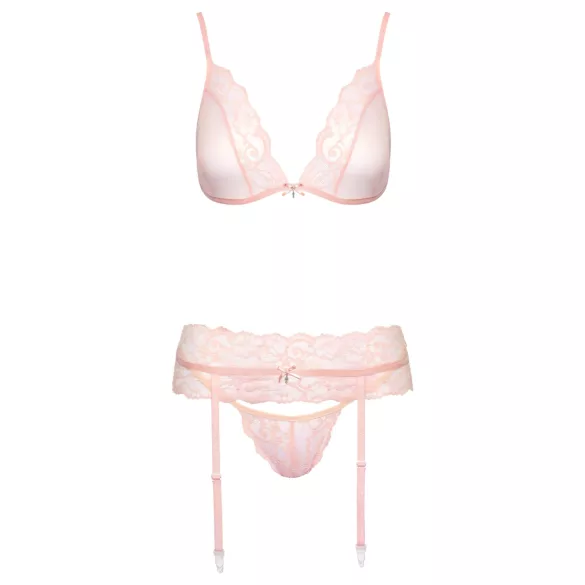 Kissable - čipkasti komplet perila - roza - L/XL
