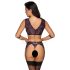 Cottelli Bondage - Set spodnjega perila in lisic (črno-vijolična) - XL