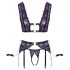 Cottelli Bondage - Set spodnjega perila in lisic (črno-vijolična) - XL