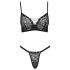 Cottelli Party - črni čipkasti nedrček set - 85C/L
