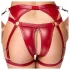 Cottelli Bondage - svetleči modrček in lisice (rdeče) - M