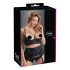 Cottelli Plus Size - trakovi in obročki podprta dvigovalka prsi (črna)
