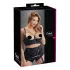 Cottelli Plus Size - nedrček z naramnicami in obročki za dvig prsi (črn) - 85E