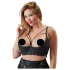 Cottelli Plus Size - nedrček z naramnicami in obročki za dvig prsi (črn) - 85E