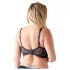Cottelli Plus Size - nedrček z naramnicami in obročki za dvig prsi (črn) - 85E
