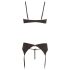 Abierta Fina - bleščeč kamniti - spodnje perilo set (črn) - 85C/L