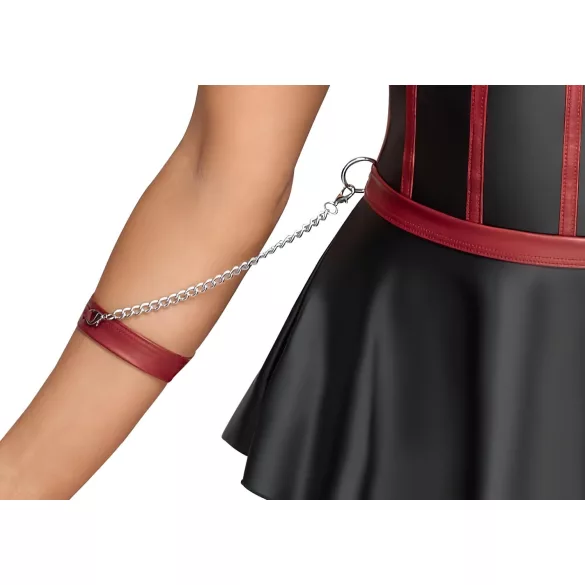 Cottelli Bondage - sijoč komplet in lisice za roke (črne) - 80B/M