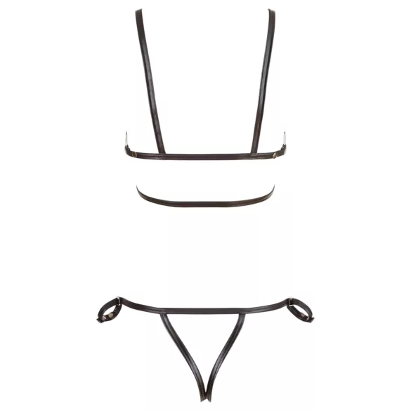 Cottelli Bondage - bleščeč bikini oprsnica - črna - M