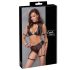 Cottelli Bondage - Čipkasti modrček set (črna) - XL