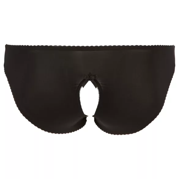 Cottelli Plus Size - čipkaste, odprte hlačke (črne)