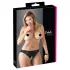 Cottelli Plus Size - čipkaste, odprte hlačke (črne) - XL
