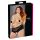 Cottelli Plus Size - črne čipkaste tangice s perlicami - XL