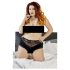 Cottelli Plus Size - črne čipkaste tangice s perlicami - XL