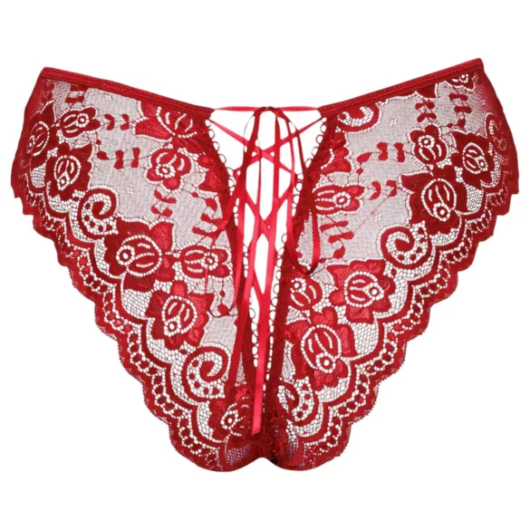 Cottelli - odprte čipkaste hlačke - rdeče - XL