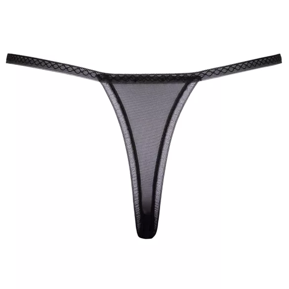 Cottelli - tanga s vezenim lilijem - črno-bela