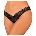 Obsessive Donna Dream - čipkaste odprte tangice (črne) - M/L