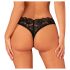 Obsessive Donna Dream - čipkaste odprte tangice (črne) - M/L