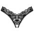 Obsessive Donna Dream - čipkaste odprte tangice (črne) - M/L