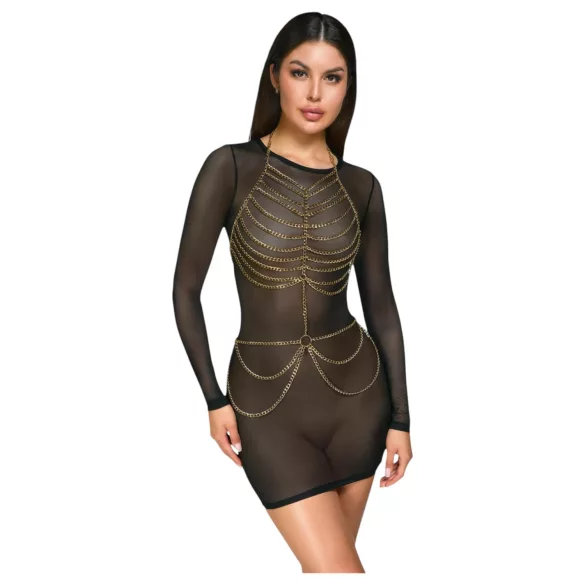 Cottelli - Erotični body z verigami - zlata barva