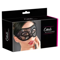 Cottelli - predoblikovana čipkasta maska za oči - črna