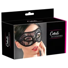 Cottelli - predoblikovana čipkasta maska za oči - črna
