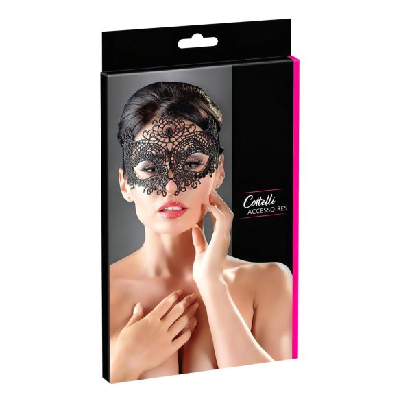Cottelli - Vezenina čipkasta maska (črna)