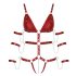 Bad Kitty - Zakovičeni bondage body (rdeč)