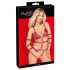 Bad Kitty - Zakovičeni bondage body (rdeč) - M